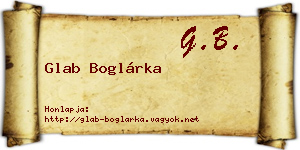 Glab Boglárka névjegykártya