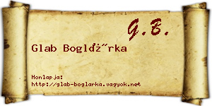 Glab Boglárka névjegykártya
